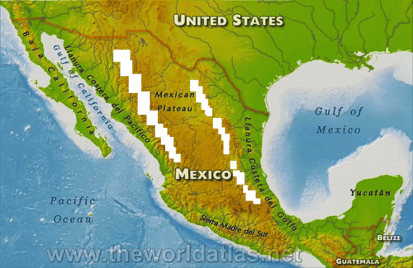 <p>mountain range running across northwest Central America</p>