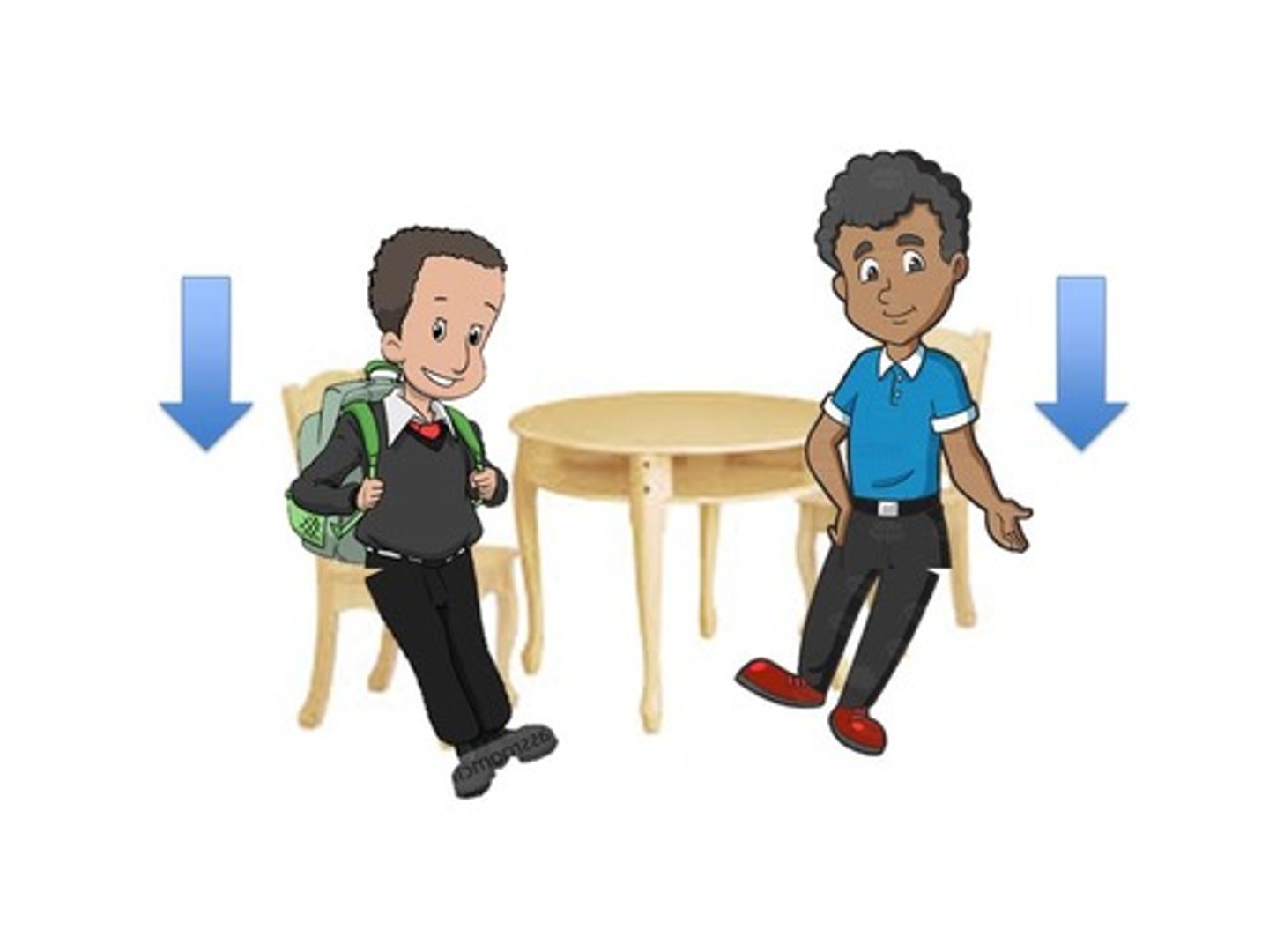 <p>They sit themselves down.</p>