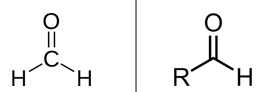 <p>carbonyl C bonded to 1—2 H atoms</p>