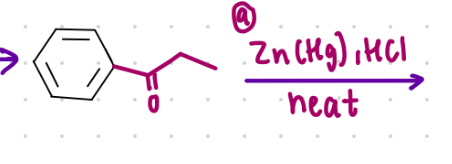 <p>Reagent:</p><p>Zn(Hg), HCl & heat</p>