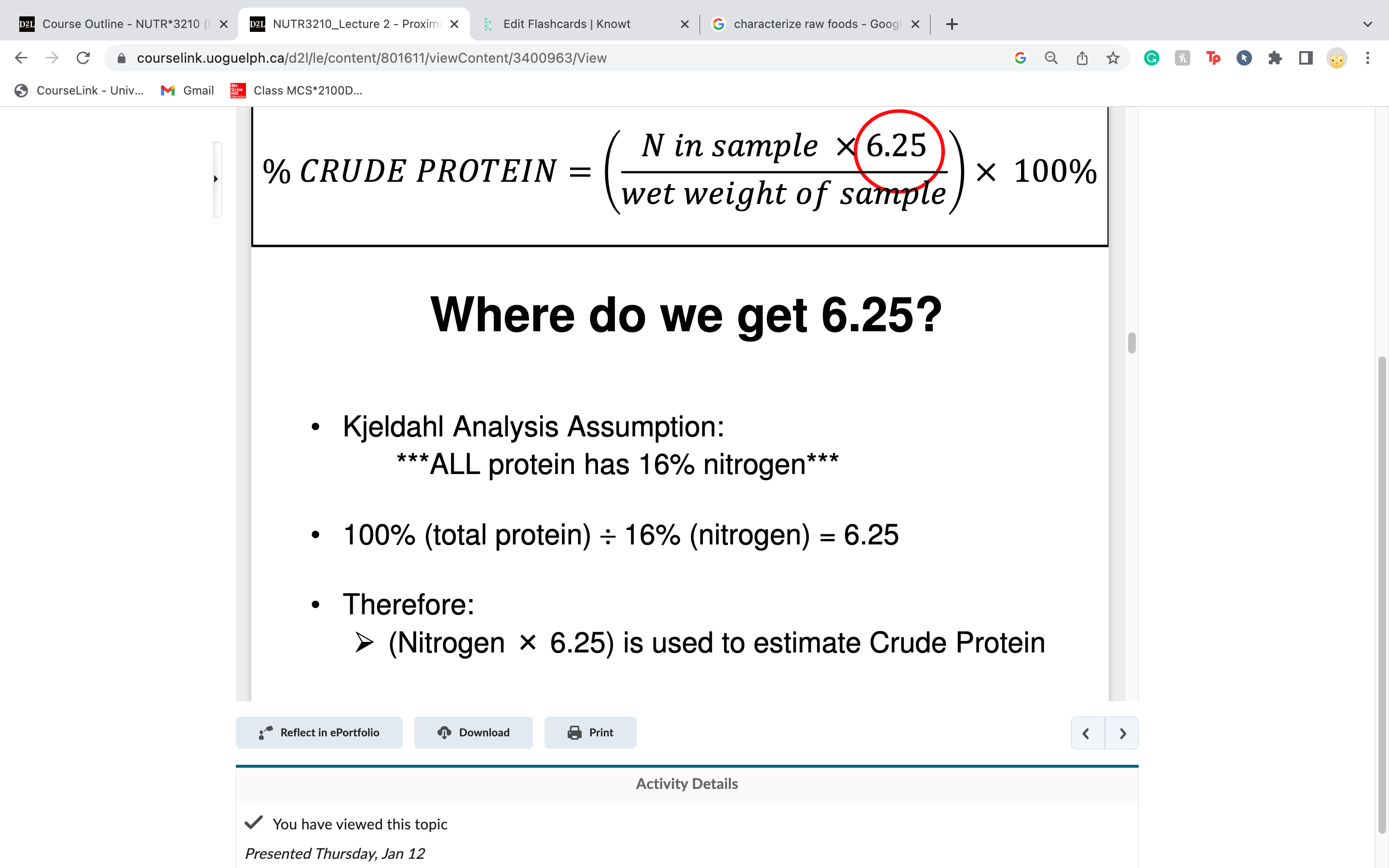 6\.25 used to estimate crude protein