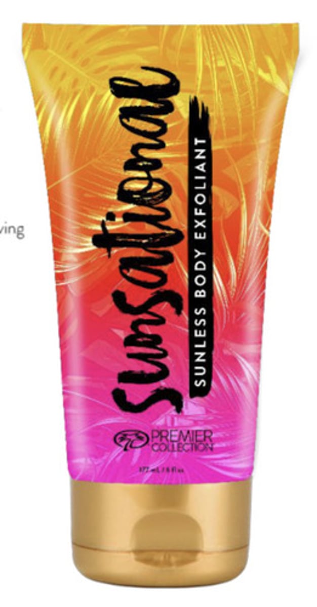 <p>$31</p><p>$6 oz tube</p><p>-A natural blend of pumice, quartz, volcanic ash and walnut shells help exfoliate and prepare your skin for sunless tans.</p><p>-Aloe and Glycerin deliver a generous amount of hydration, helping your tan last longer as well as smooth skin.</p>