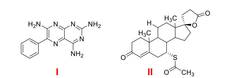 <p>Which one of these drugs reversibly inhibits the re-absorption of Na+ and Secretion of K+ by blocking the luminal channels in the late distal convoluted tubules and Collecting duct?</p>