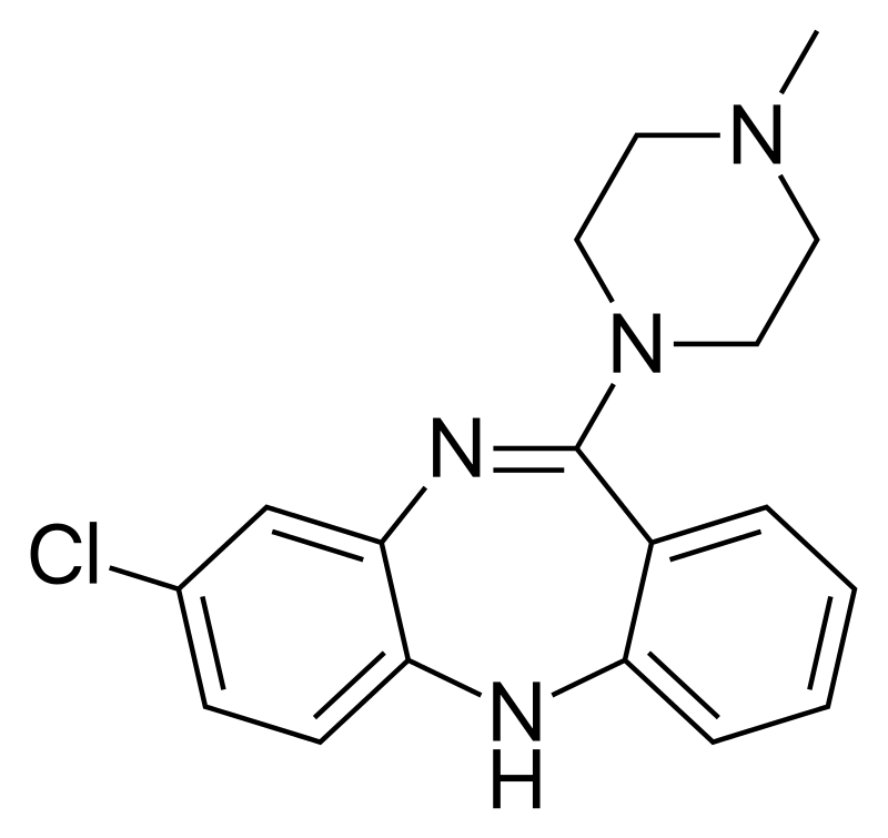 <p>Clozapine - how many H bond acceptors + H bond donors does it have?</p>