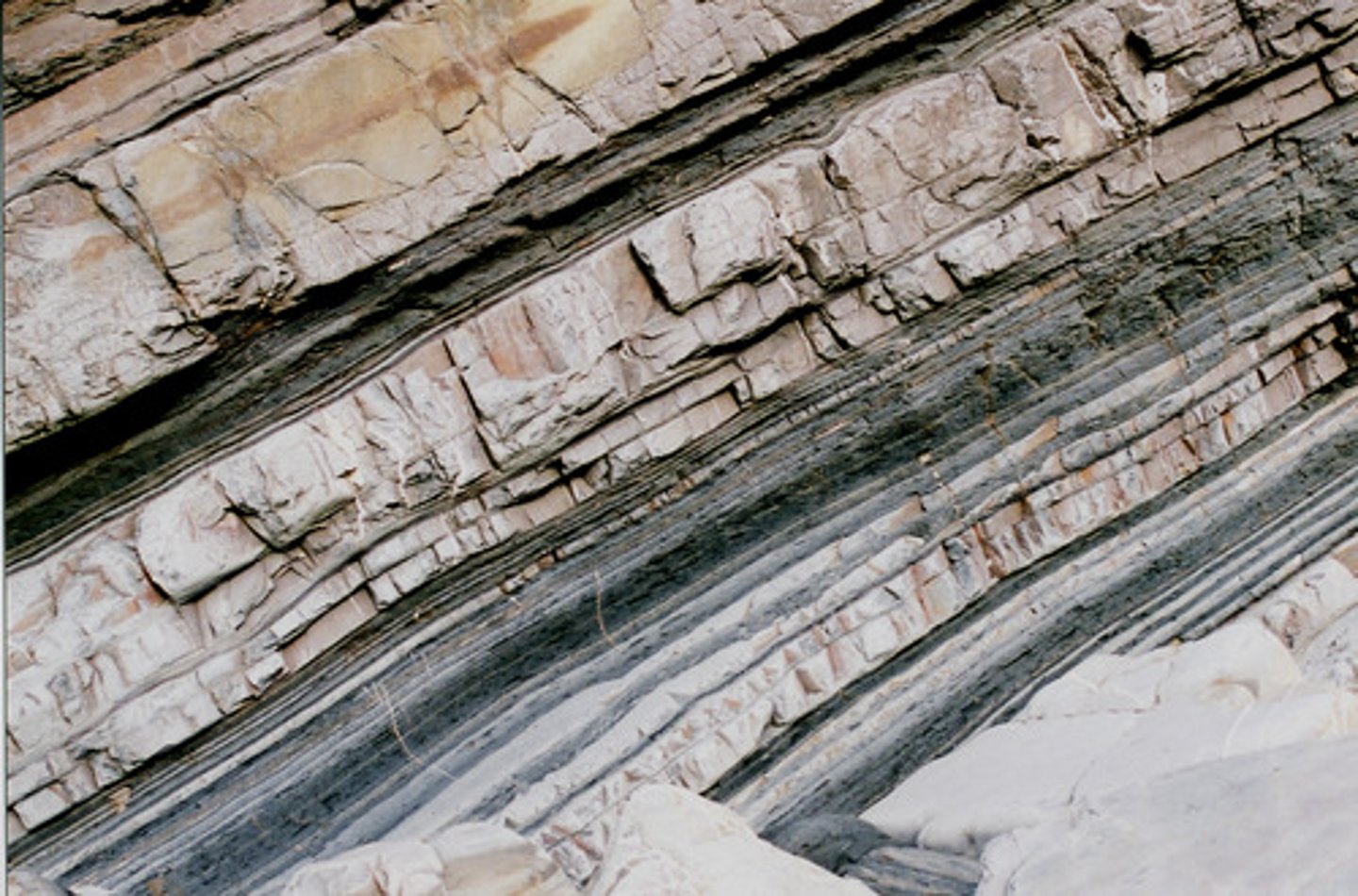 <p>rocks that have been produced from layers of sediment, usually at the bottom of the sea</p>