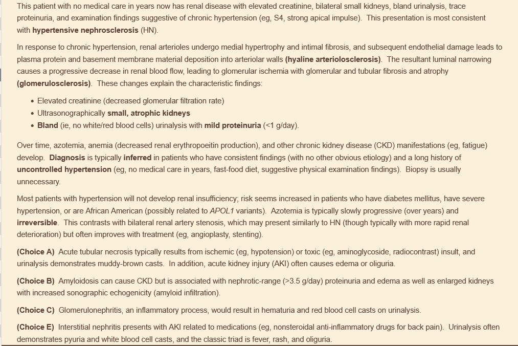 <p>hypertensive nephrosclerosis </p>
