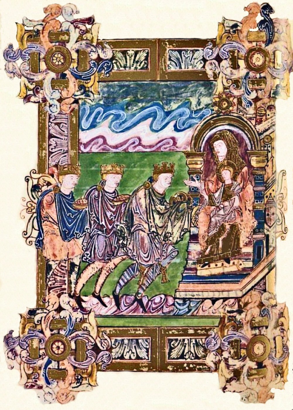 <p>Medieval <em>Adoration of the Magi</em> from the <em>Ethelwold Beneditional </em>973 CE</p>