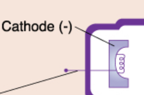 <p>negatively charged electrode in an X-ray tube that emits electrons when heated</p>