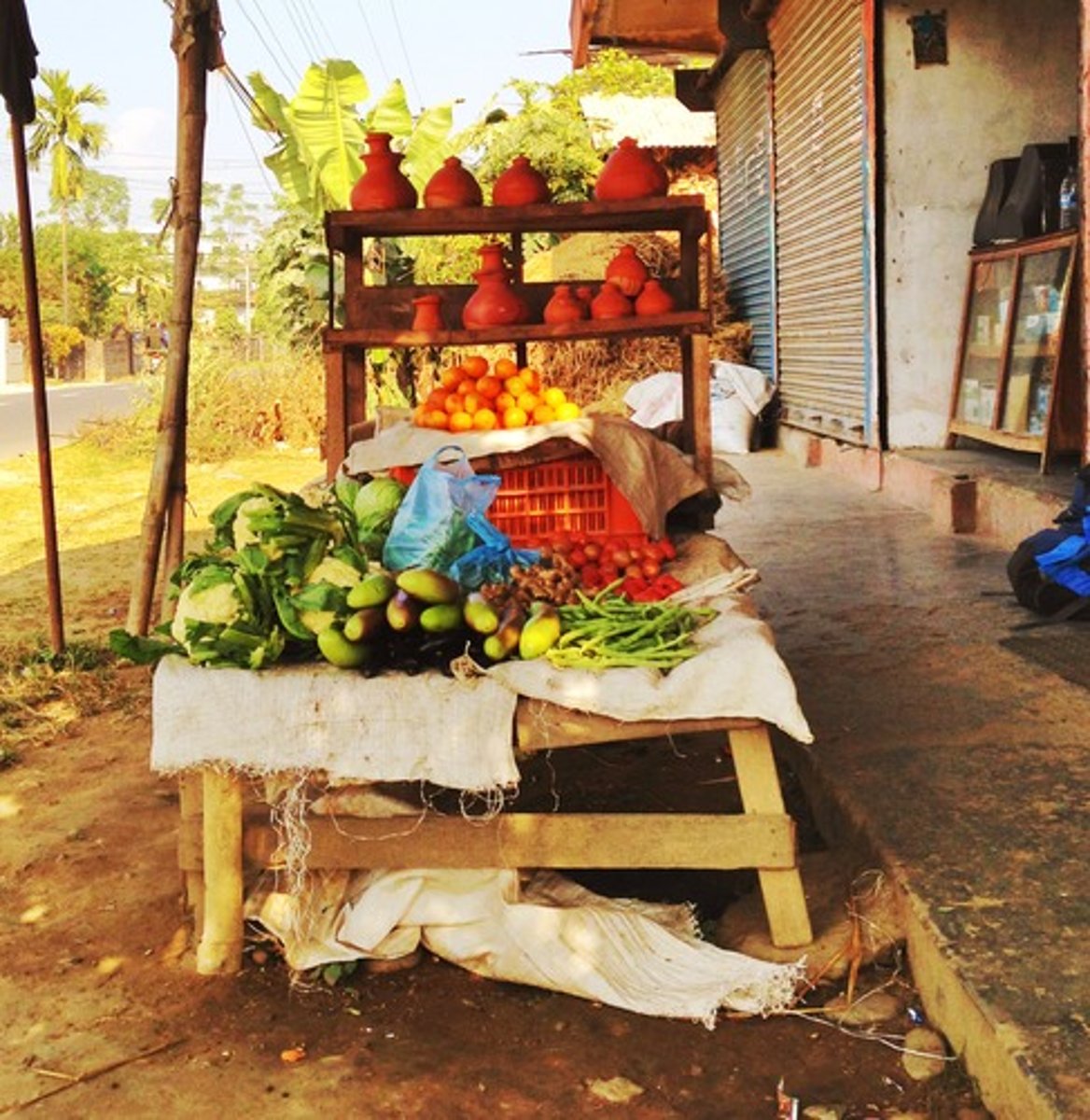 <p>fruit and vegetable stand</p>