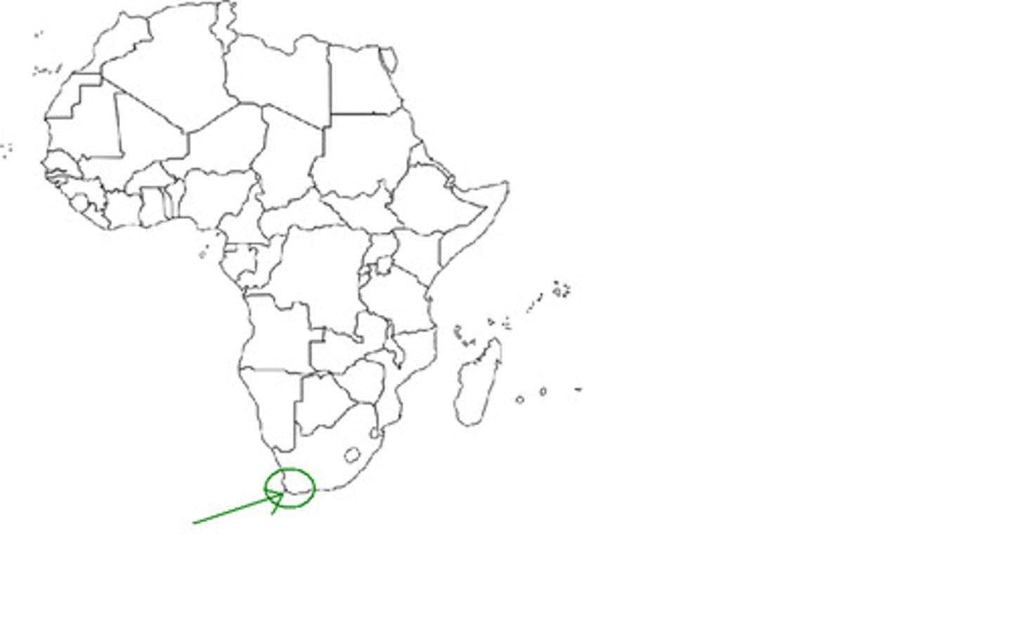 <p>Southern tip of Africa; first circumnavigated in 1488 by Portuguese in search of direct route to India.</p>