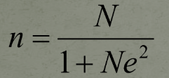 n = N / 1 + Ne^2