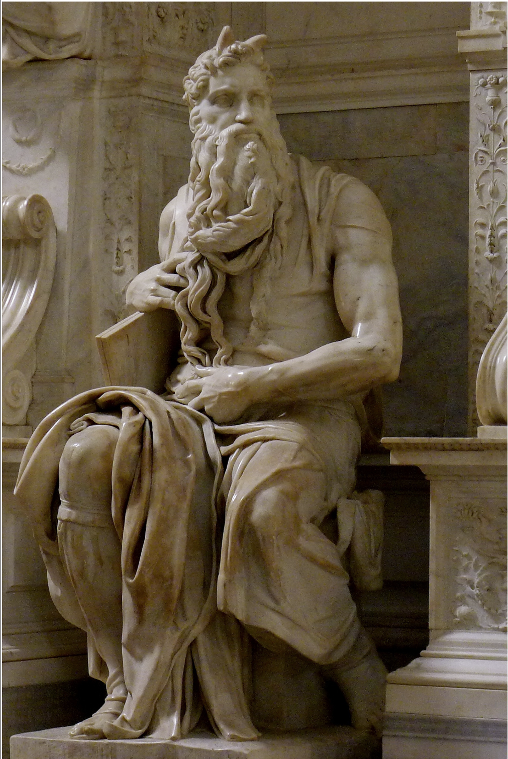 <p><span>Michelangelo, <em>Moses</em>, 1513-1515, Marble, San Pietro in Vincoli, Rome</span></p>