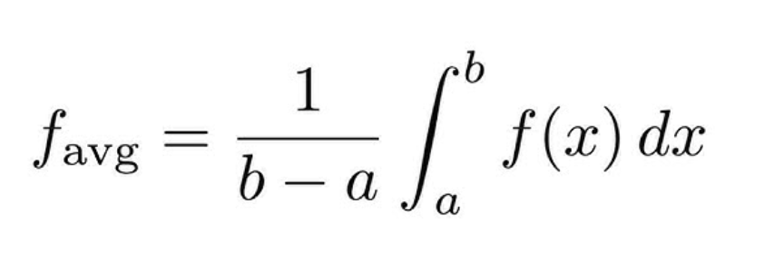<p>1/(b - a) * \int_a^b f(x) \, dx</p>