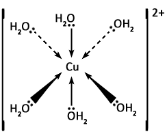 <p>Hexaaquacopper (II) i.e. copper sulfate.</p>