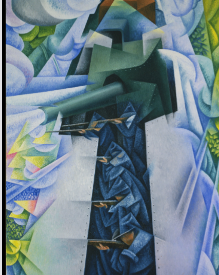 <p><span style="font-family: sans-serif">Gino Severini, Armored Train in Action, 1915</span></p>