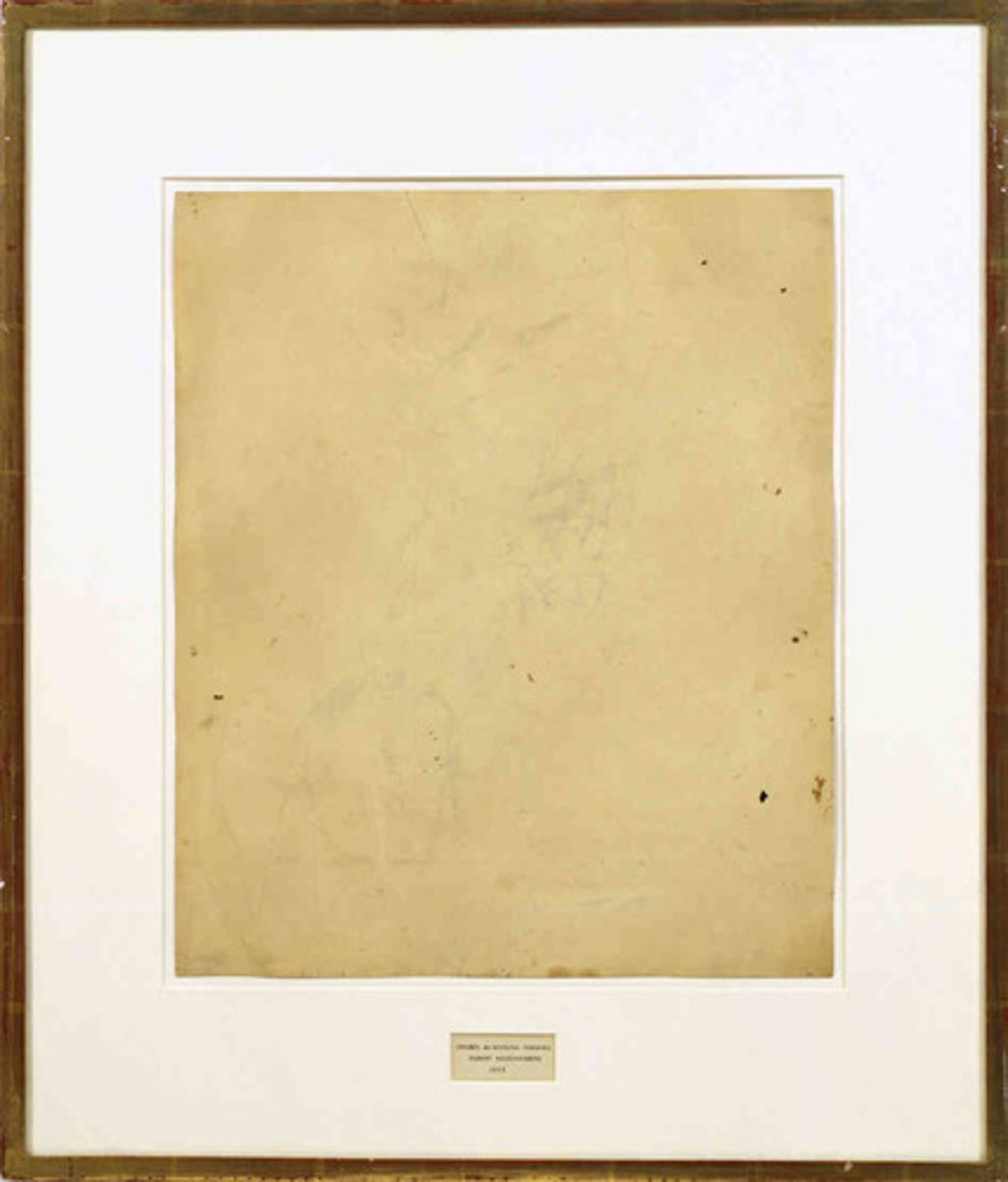 <p>Rauschenberg erased a drawing by de Kooning to create a new artwork, making us think about who owns art and what 'action painting' really is.</p>