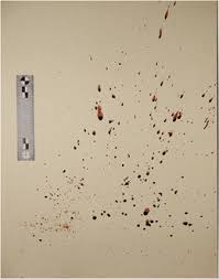 -A bloodstain created when blood is released or thrown from a blood-bearing object