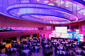 <p>A place where an event, such as a concert, conference, or sports match, is held.</p>