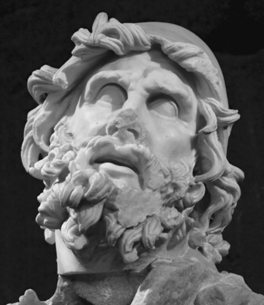 <p>Who is bearded and wears a traveler’s cap, plunging a stake? (Figure 7.1)</p>