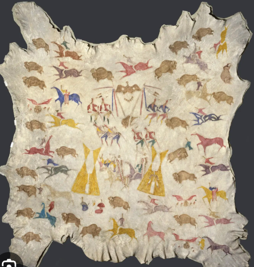 <p>PAINTED ELK HIDE</p>