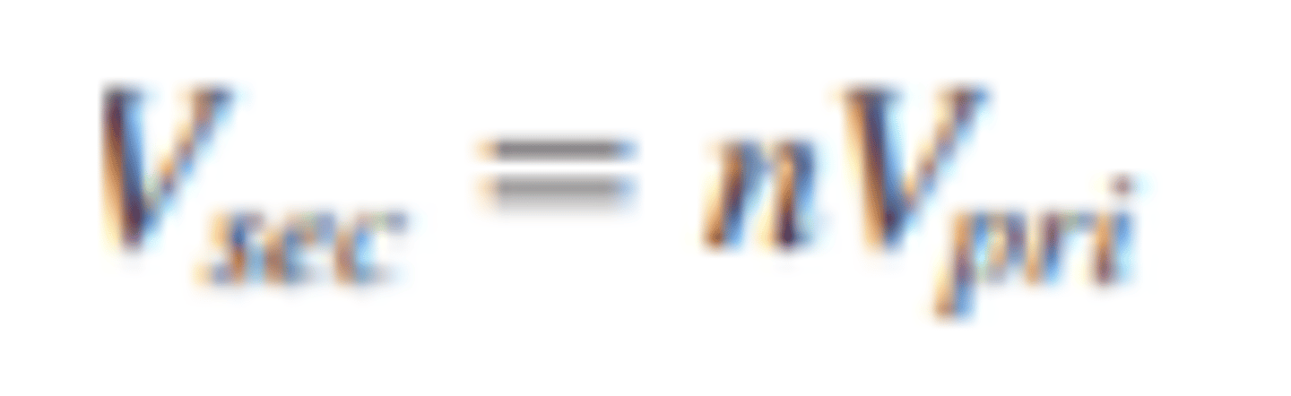 <p>the turns ratio, n, times the primary voltage.</p>