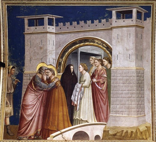 <p>Mary&apos;s conception at the temple of jerusalem. they are kissing (scandalous)</p>