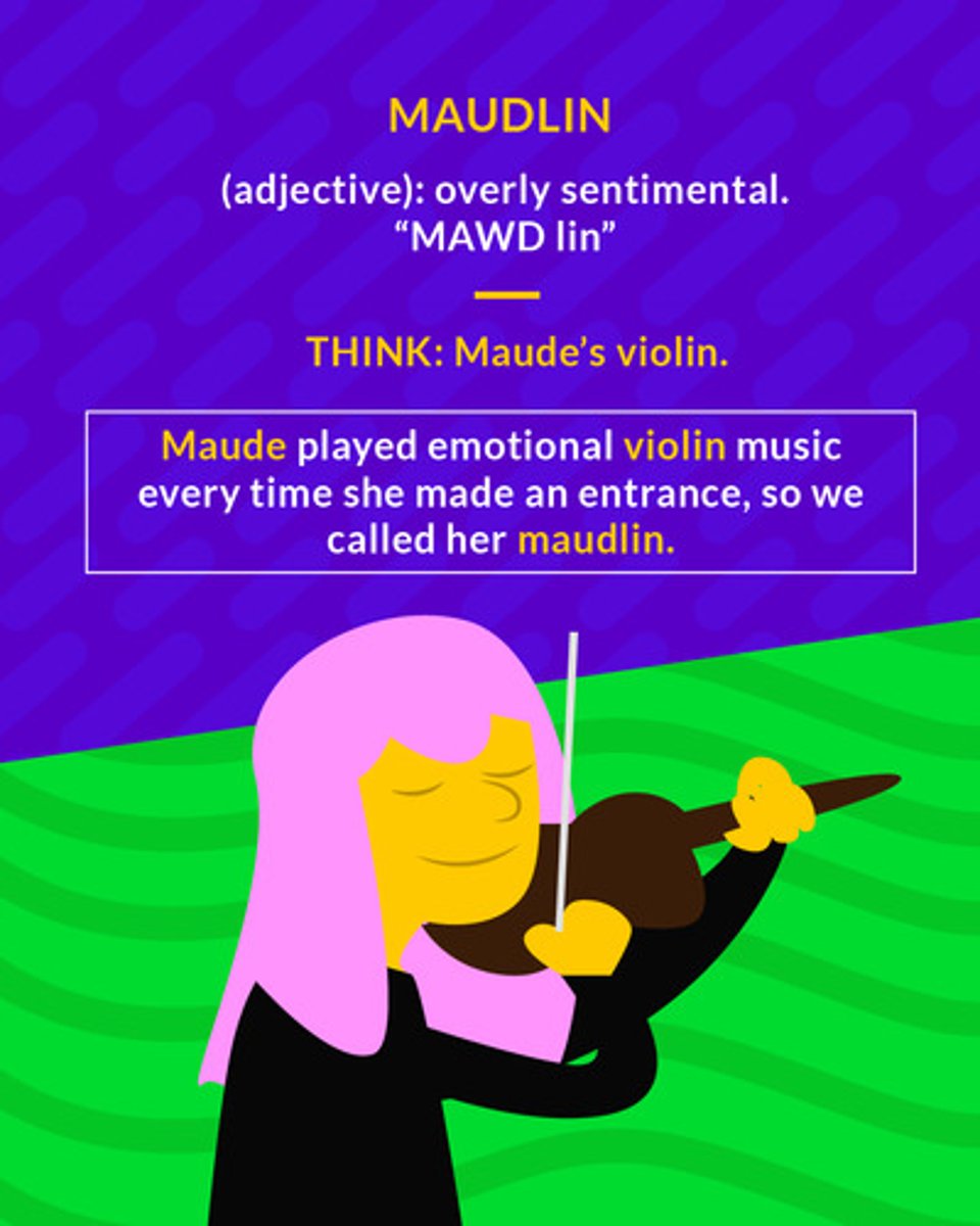 <p>(adj.) overly sentimental</p>