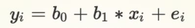 <ul><li><p><span>The equation here refers to the <em><u>“line of best fit” or “best fitting” line</u></em> within a sample of observations.&nbsp;</span></p><ul><li><p><span>Regression line = straight line</span></p></li></ul></li></ul><p></p>