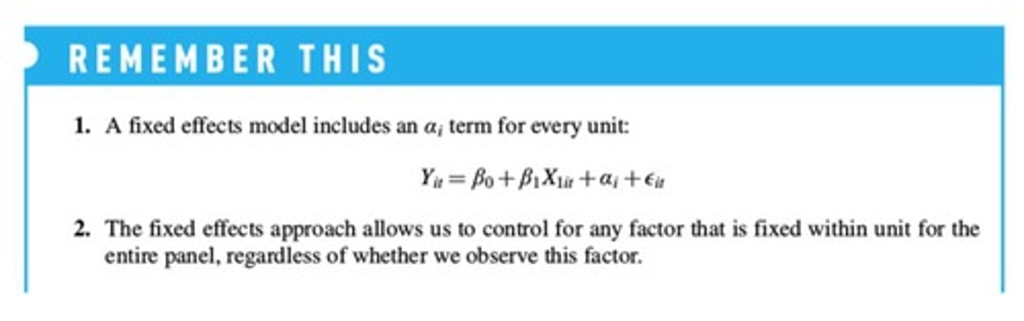 <p>Control for unit-specific and time-specific effects.</p>