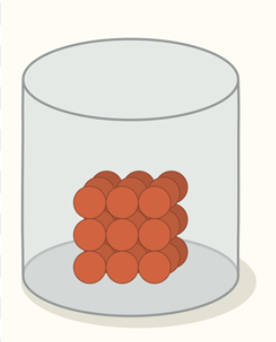 <ul><li><p>packed close together in a regular arrangement or lattice. </p></li><li><p>not able to move freely.</p></li><li><p>will vibrate in place in their fixed position. </p></li></ul>