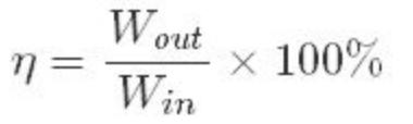 <p>The percentage of the input work that is converted to output work</p>