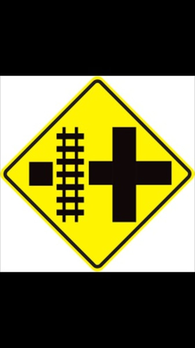 <p>railroad next to intersection</p>
