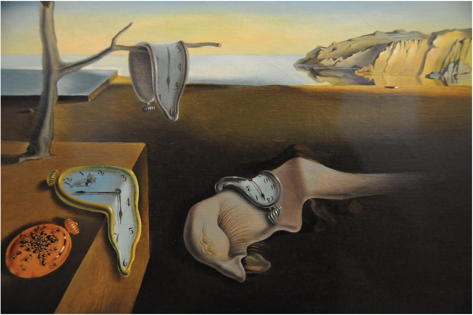 <ul><li><p><span><strong>Key Features</strong>:<br><br></span></p><ul><li><p><span>Famous for its melting clocks draped over objects in a desolate landscape, representing the fluidity and distortion of time.<br><br></span></p></li><li><p><span>The scene conveys a sense of dreamlike unreality, where time seems to collapse and lose its meaning.<br><br></span></p></li><li><p><span>Dalí uses highly realistic techniques to depict the bizarre, further emphasizing the surreal nature of the work.<br><br></span></p></li></ul></li></ul><p><span><strong>Memorable Fact</strong>: This painting is one of Dalí’s most iconic, symbolizing the relativity of time and reality.<br></span></p>