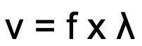 <p>wave speed = frequency × wavelength</p><p>wave speed (v) - metres per second (m/s) frequency (f) - hertz (Hz) wavelength (λ) - metres (m)</p>