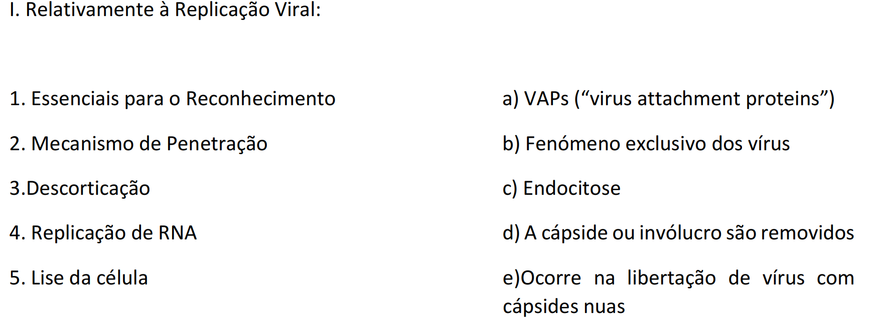 <p>Faça a correspondência.</p>