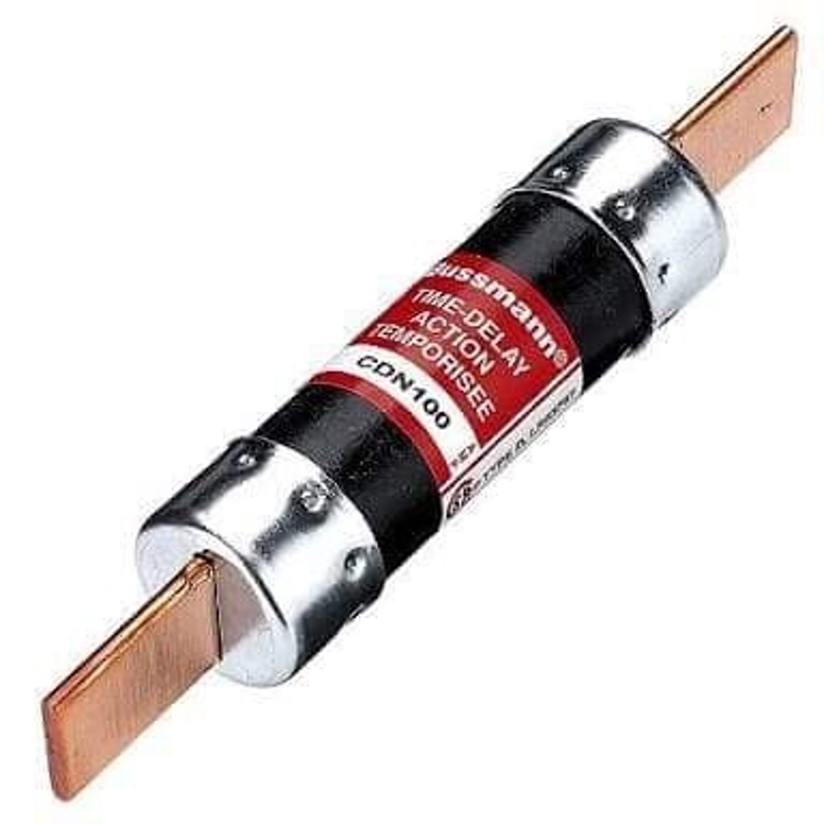 <p>a cartridge fuse having a metal blade at each end for making contact with the fusible link within</p>