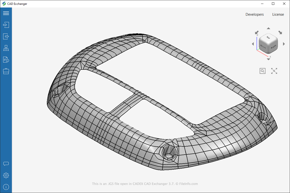 <p>a type of CAD vector. Smaller than Step files and more suited to surface modelling CAD files. Designed to transfer 2D and 3D data between CAD systems.</p>