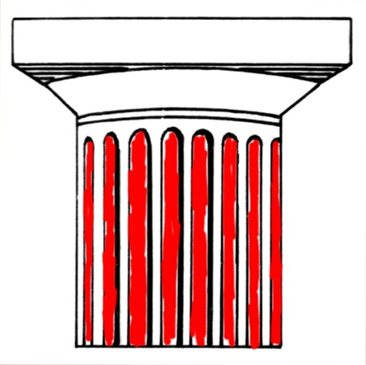 <p>a series of shallow concave grooves, vertical on the shaft of a column.</p>