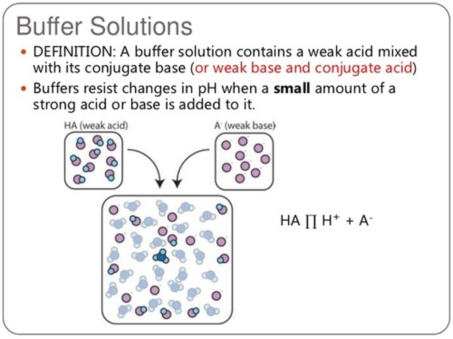 <p>(C) A weak acid and its conjugate base</p><p>A buffer solution contains a weak acid and its conjugate base.</p>