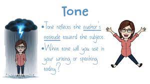 <p>The way an author presents a subject</p><p>Ex: Serious, ominous, ect.</p>