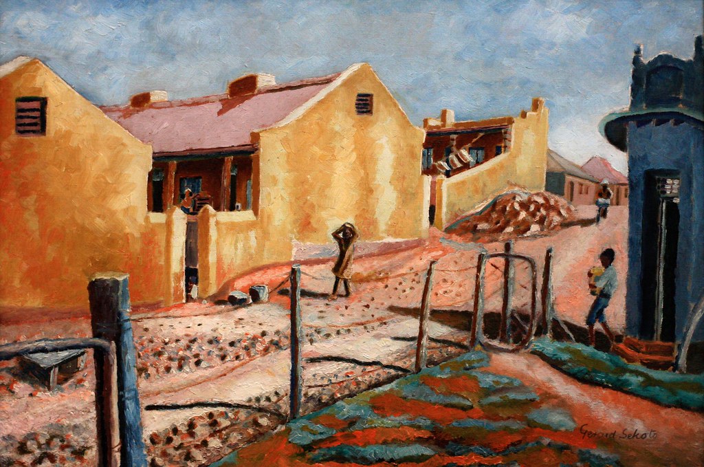 <p>Yellow Houses- A Street in Shoptown, 1939-40</p>