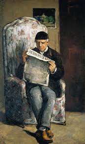 <p>Cezanne, “Le Père du peintre, lisant L’événement”, 1866, Oil on canvas, 198 × 119 cm</p>