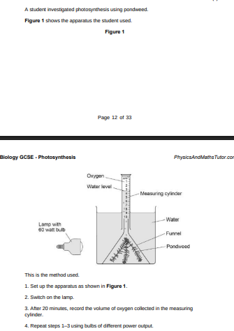 <p>What was the independent variable in the investigation?(1)</p>