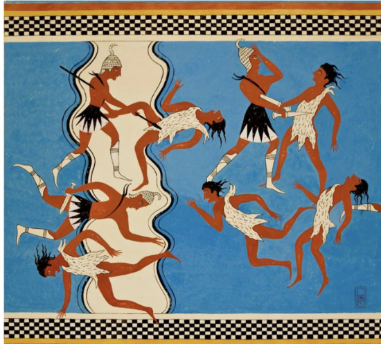 <p><span style="background-color: transparent; font-family: "EB Garamond", serif;"><span> more signs of battle of the warrior culture of Greeks and rulers in Pylos and Mycenae (although no depictions of them) (unlike Crete), no depiction of sweet nature like the dolphin scene. See greeks with helmets benign the one who stab</span></span></p>