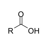 <p>a carbonyl group (C=O) with one R group attached to the carbonyl carbon and one OH group</p>