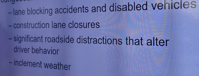 <p>What is non-recurring congestion</p>