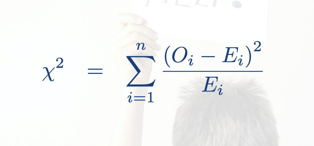<ol><li><p>calculate the dif between the obs and expec. cell (obs-expected)</p></li><li><p>square the dif (obs-expected)²</p></li><li><p>divide by expected value </p><p>(obs-expected)²/expected </p></li><li><p>sum over all cells in the table (x² = (obs-expected)²/expected  + (obs-expected)²/expected  + (obs-expected)²/expected …..) </p></li></ol><p></p>
