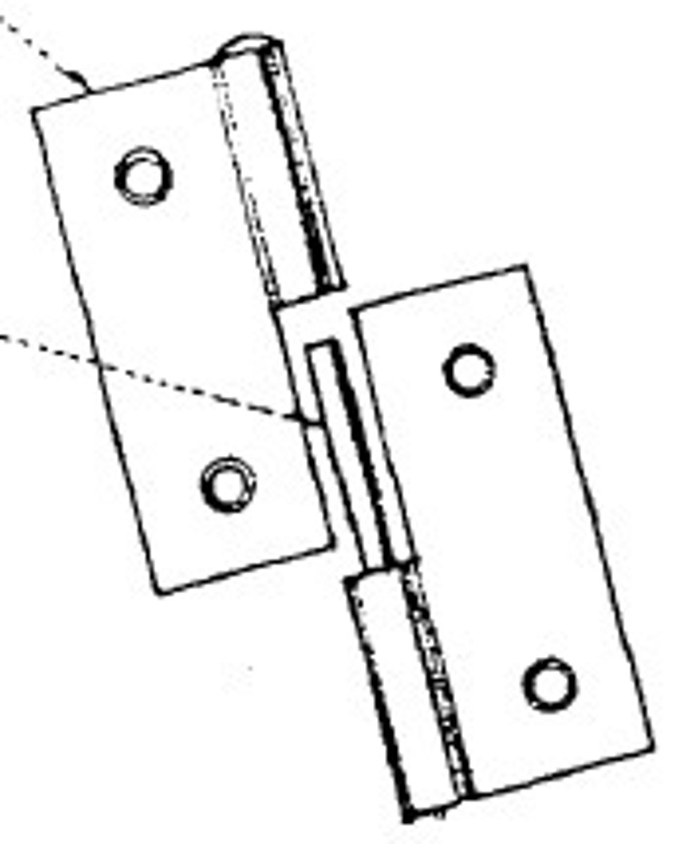 <p>a hinge having a knuckle formed from half of each leaf, with the upper half removable from the pin</p>