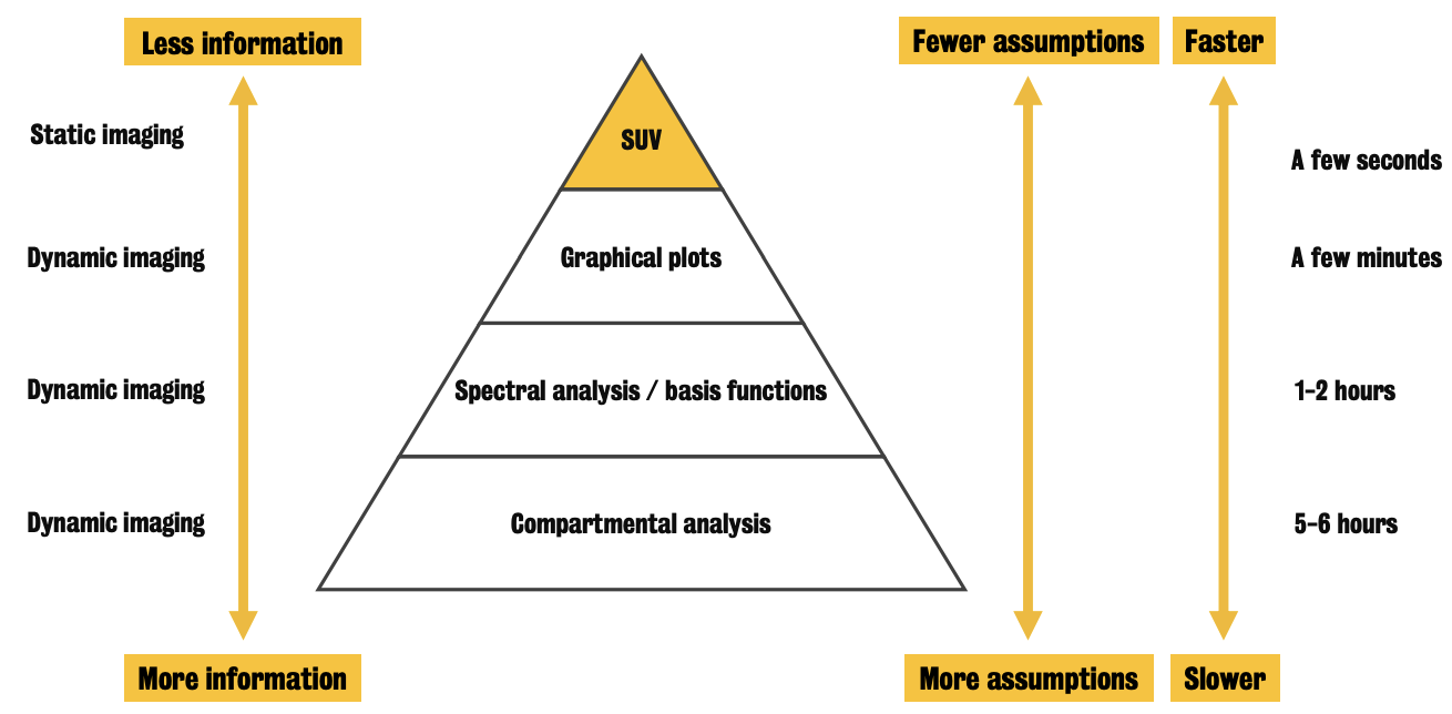 Performance of dynamic PET quantification methods