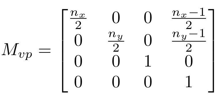<p>transforms an object from a canonical view volume to the screen; maps image properly to screen dimensions</p>